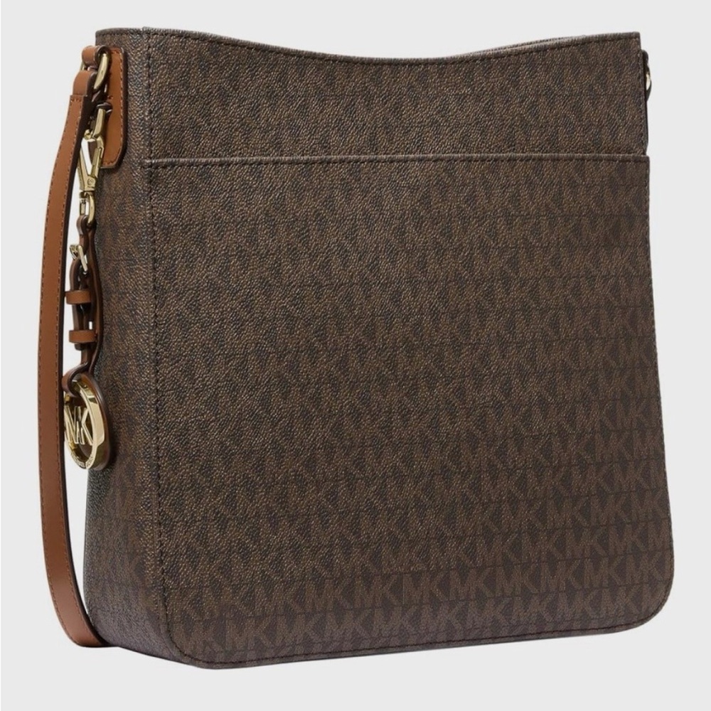 Michael Kors Jet Set Large Brown/acorn Signature Messenger Bag - NEW! - Picture 3 of 4